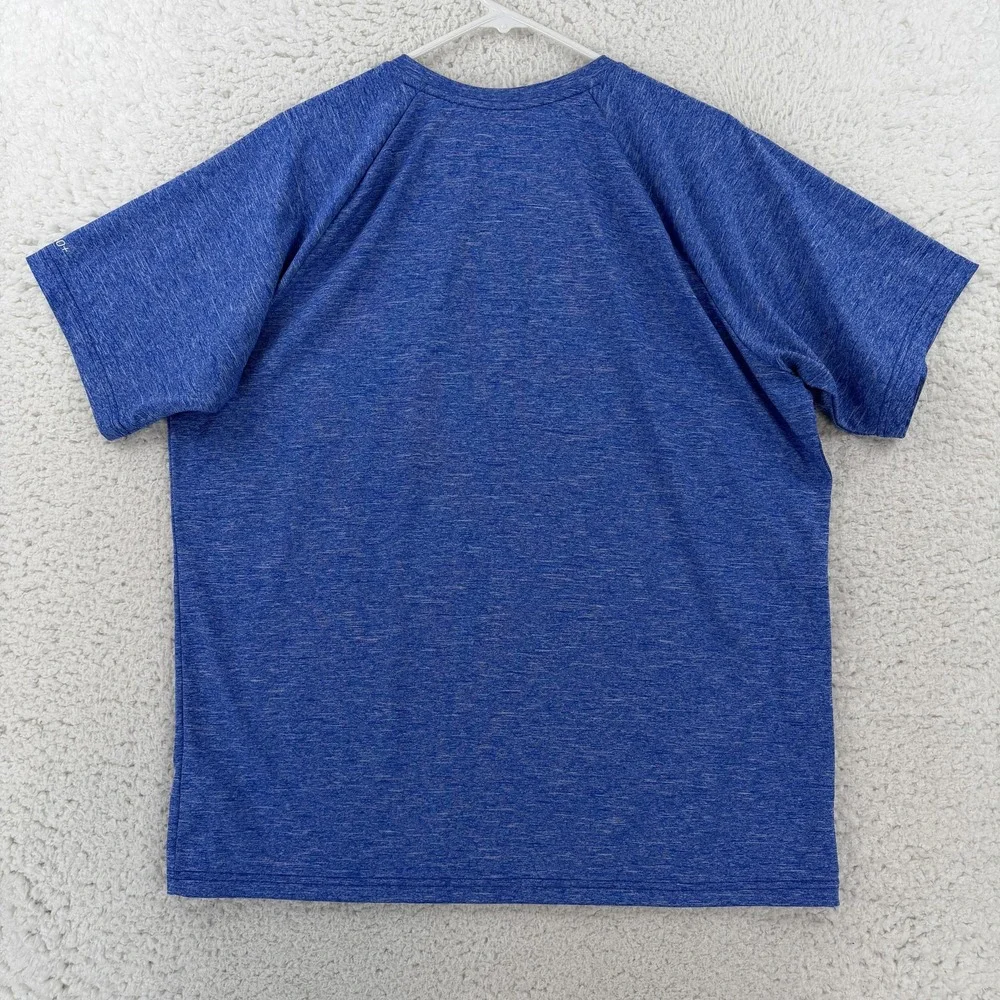Nike Swim Shirt Mens Large Blue Dri-FIT Short Sleeve Rash Guard UPF 40+ NESSA589